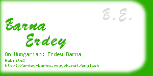 barna erdey business card